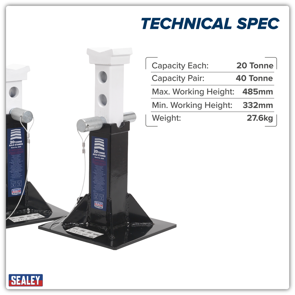 Axle Stands (Pair) 20 Tonne Capacity per Stand AS20