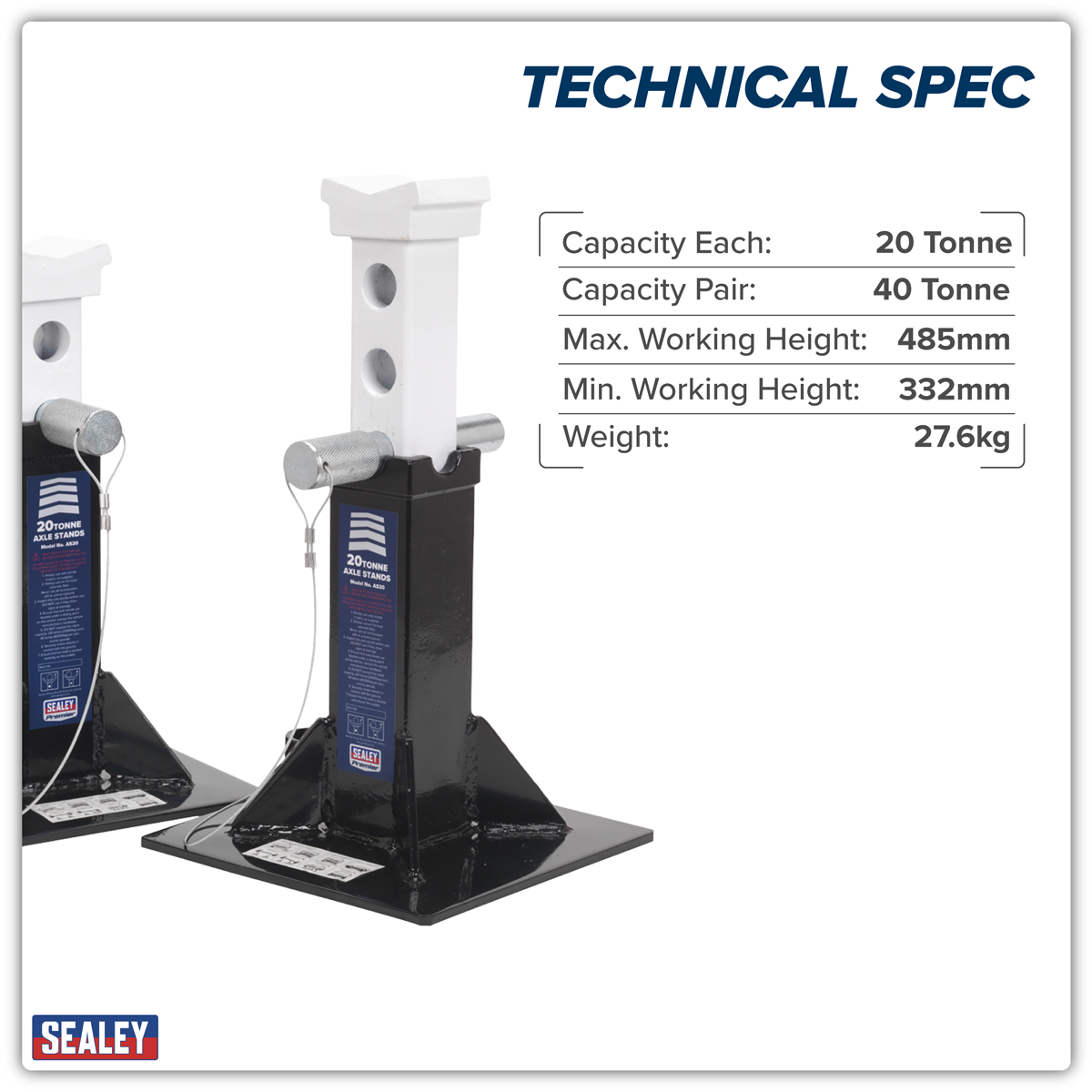 Axle Stands (Pair) 20 Tonne Capacity per Stand AS20