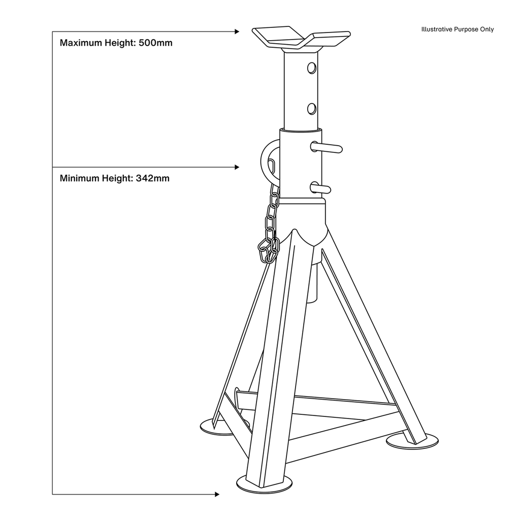 Axle Stands (Pair) 2.5 Tonne Capacity per Stand AS2500