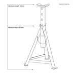Axle Stands (Pair) 2.5 Tonne Capacity per Stand Medium Height AS3000