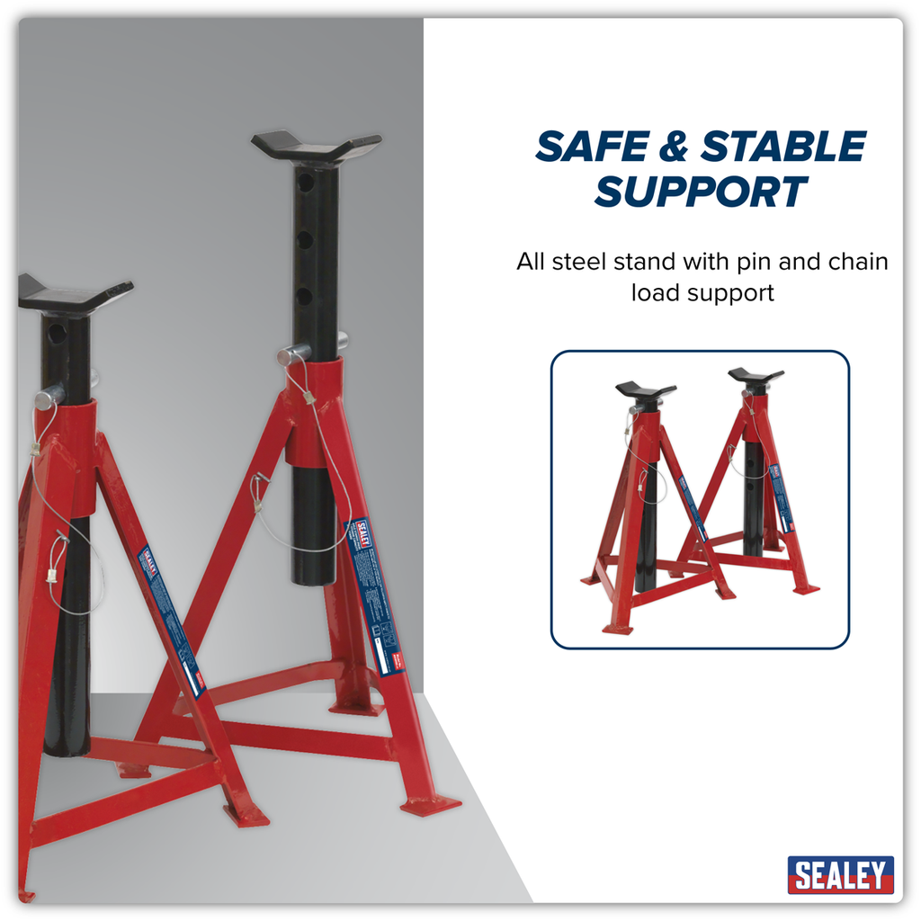Axle Stands (Pair) 2.5 Tonne Capacity per Stand Medium Height AS3000