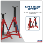 Axle Stands (Pair) 2.5 Tonne Capacity per Stand Medium Height AS3000