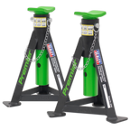Axle Stands (Pair) 3 Tonne Capacity per Stand - Green AS3G
