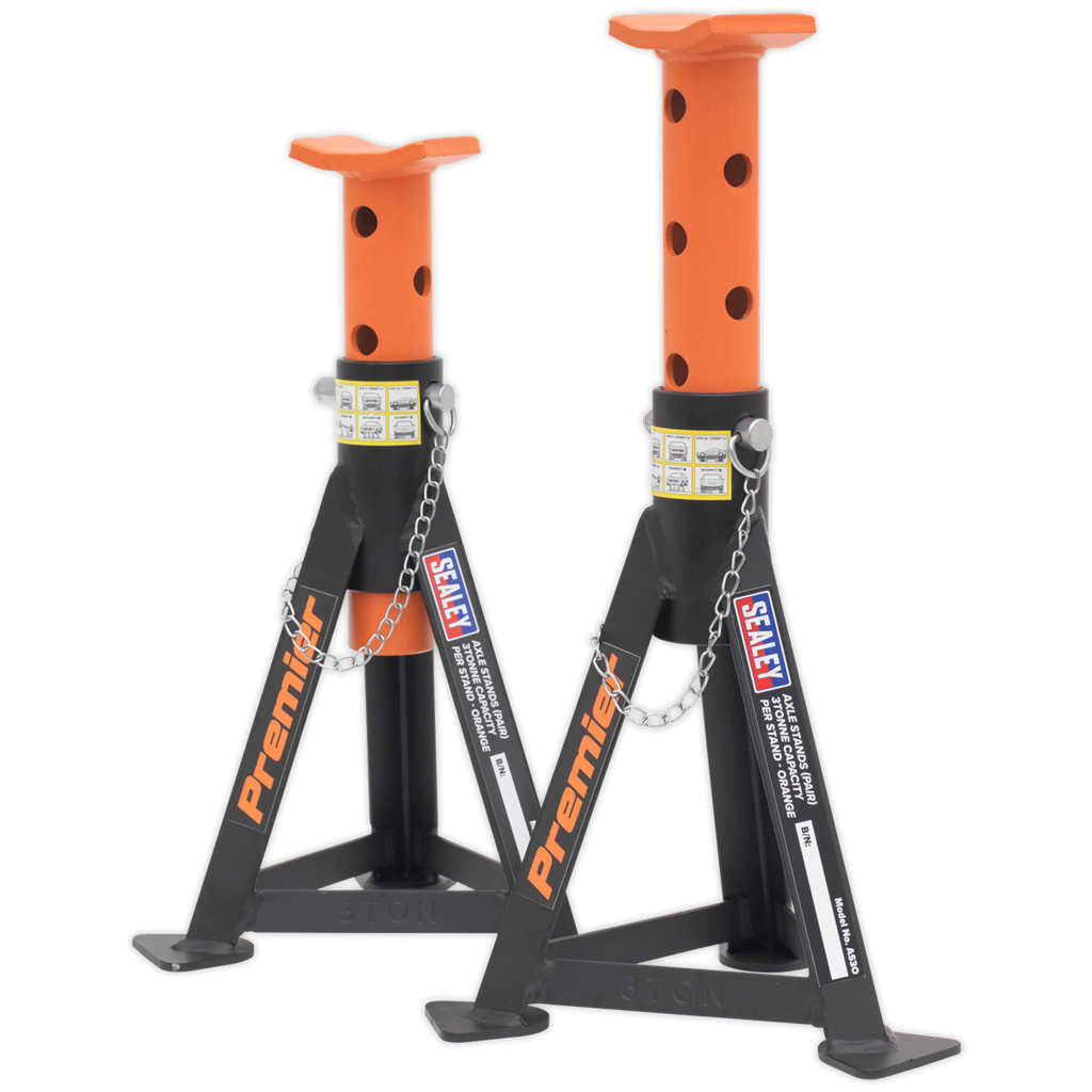 Axle Stands (Pair) 3 Tonne Capacity per Stand - Orange AS3O