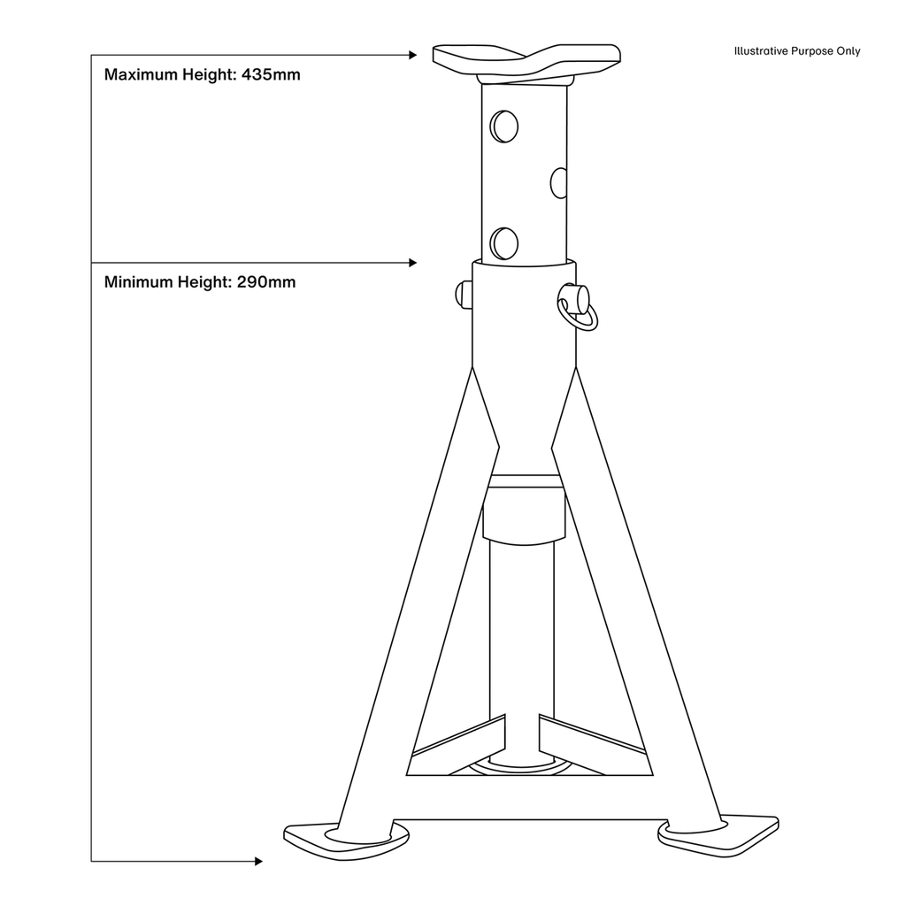 Axle Stands (Pair) 3 Tonne Capacity per Stand - Red AS3R