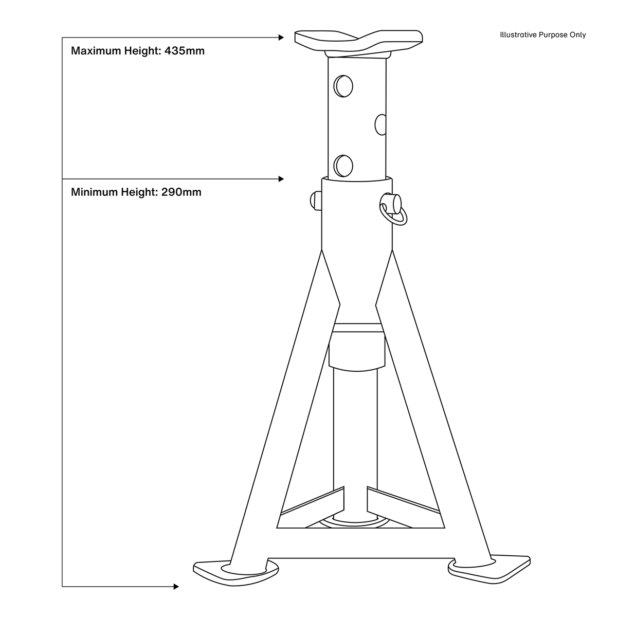 Axle Stands (Pair) 3 Tonne Capacity per Stand - Red AS3R