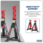 Axle Stands (Pair) 3 Tonne Capacity per Stand - Red AS3R