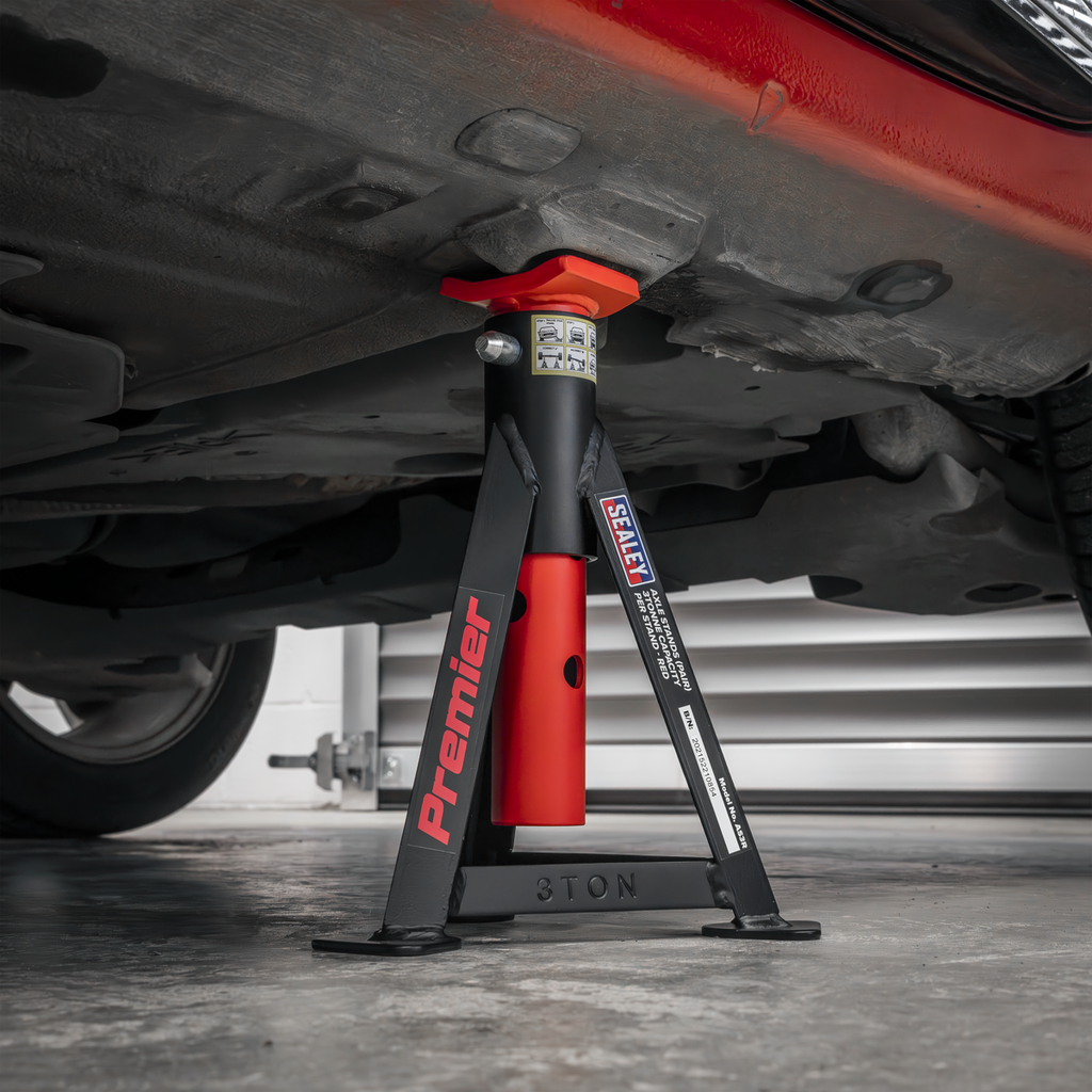 Axle Stands (Pair) 3 Tonne Capacity per Stand - Red AS3R