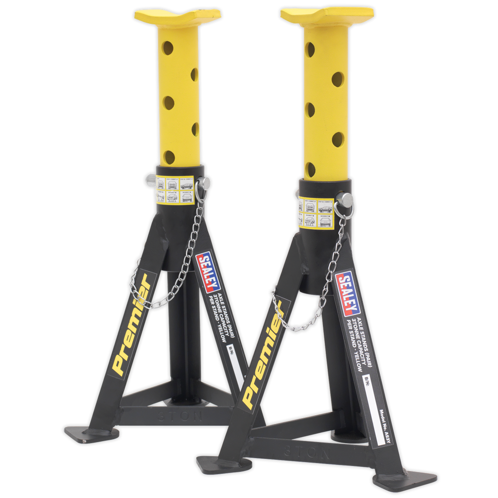 Axle Stands (Pair) 3 Tonne Capacity per Stand - Yellow AS3Y