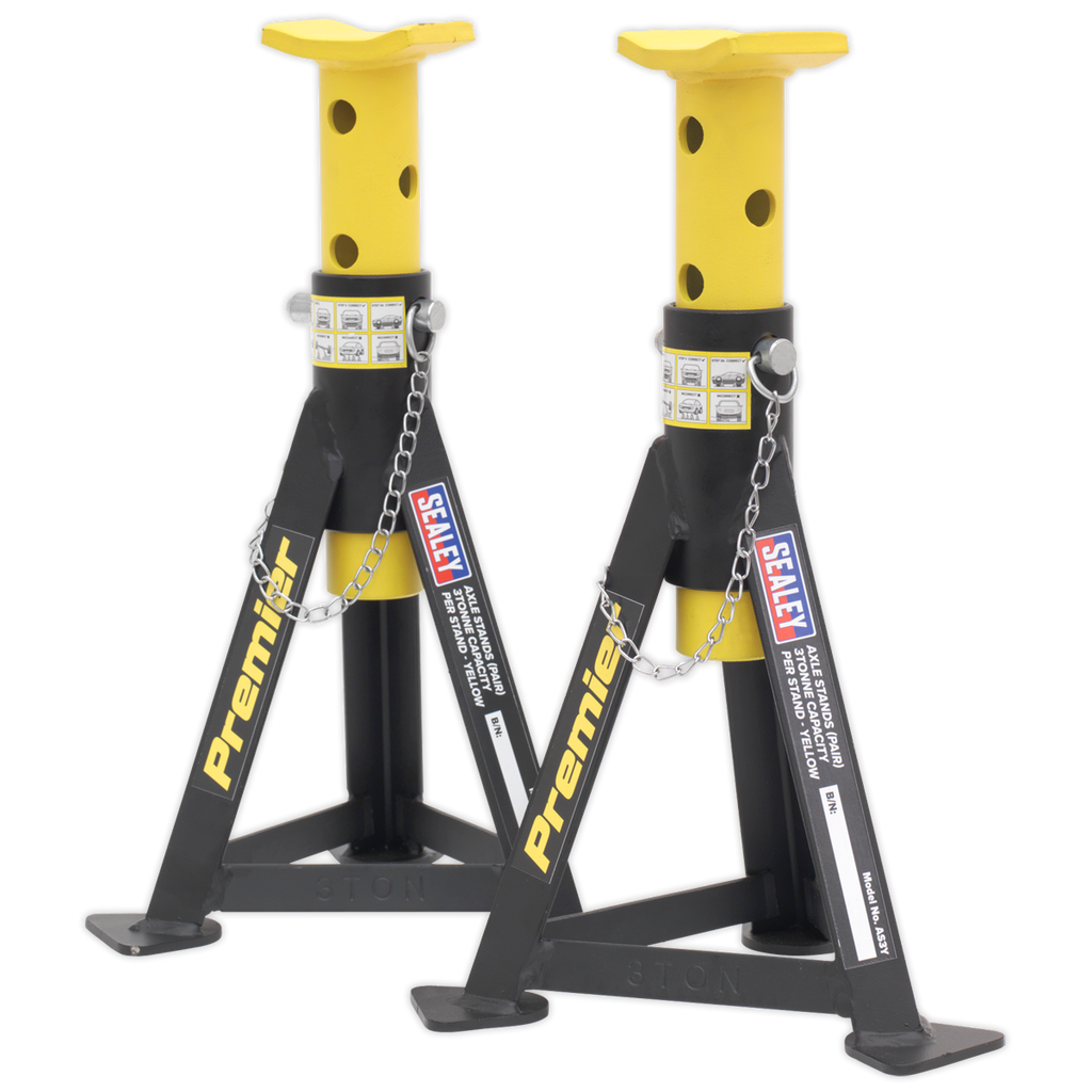 Axle Stands (Pair) 3 Tonne Capacity per Stand - Yellow AS3Y