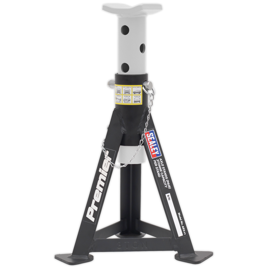 Axle Stands (Pair) 3 Tonne Capacity per Stand - White AS3