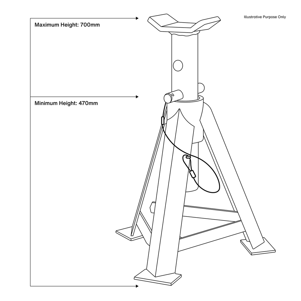 Axle Stands (Pair) 5 Tonne Capacity per Stand AS5000M