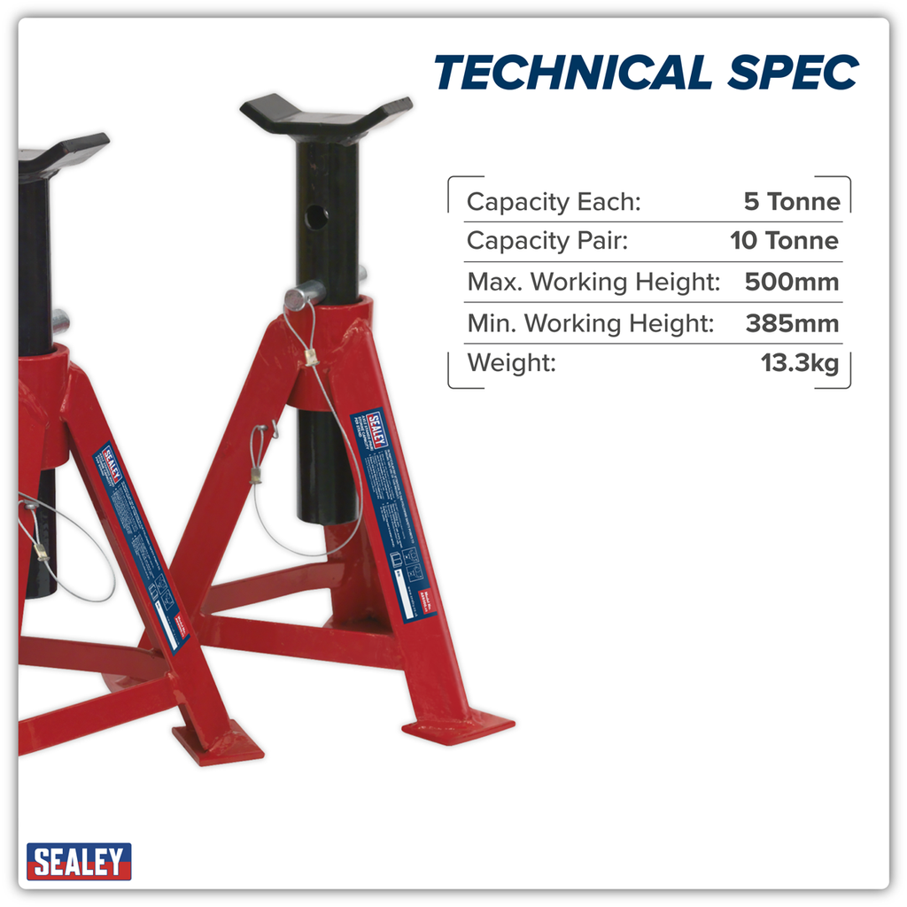 Axle Stands (Pair) 5 Tonne Capacity per Stand AS5000