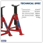Axle Stands (Pair) 5 Tonne Capacity per Stand AS5000