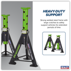Axle Stands (Pair) 6 Tonne Capacity per Stand - Green AS6G
