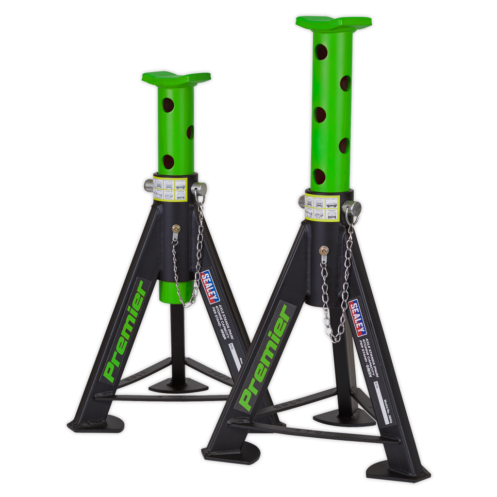 Axle Stands (Pair) 6 Tonne Capacity per Stand - Green AS6G