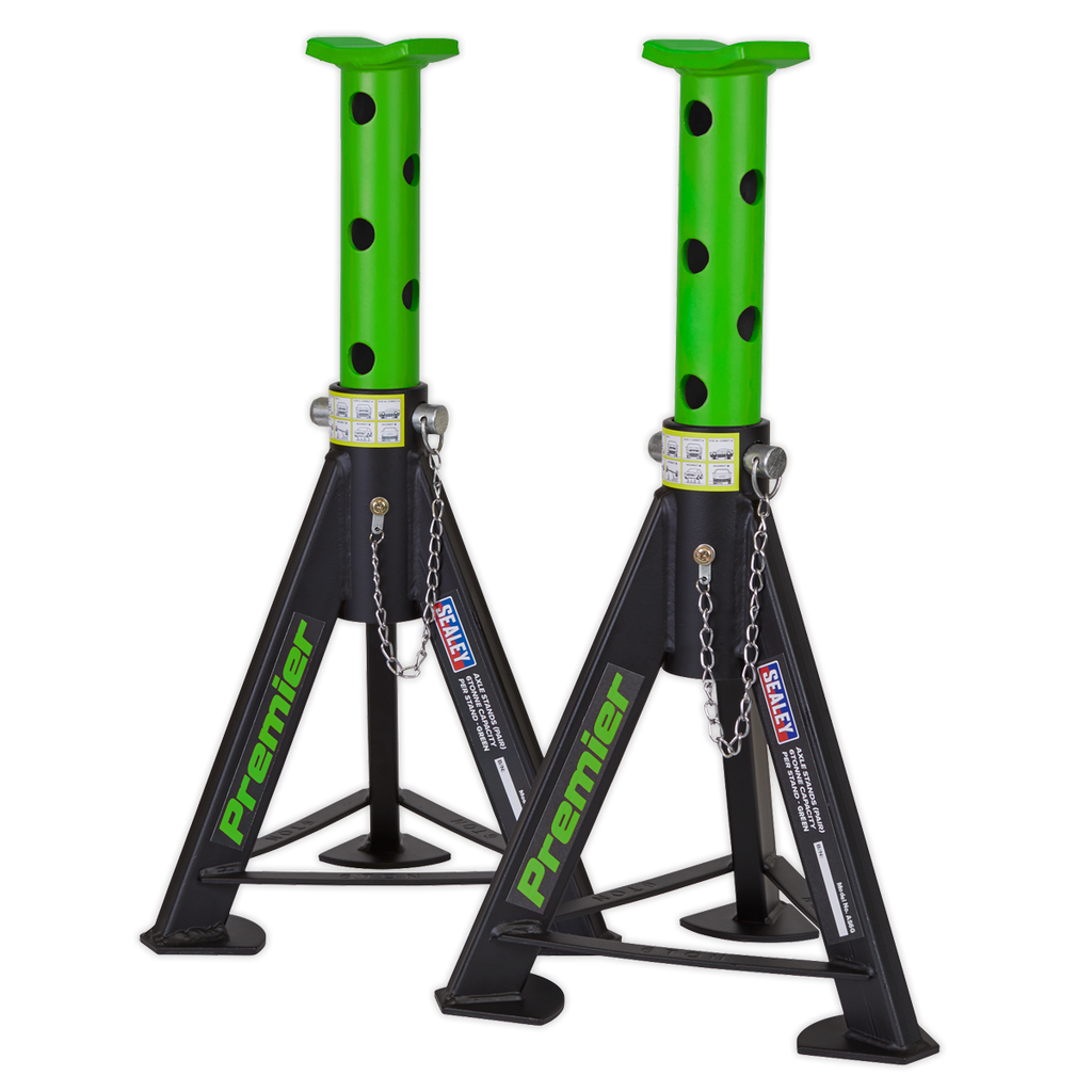 Axle Stands (Pair) 6 Tonne Capacity per Stand - Green AS6G