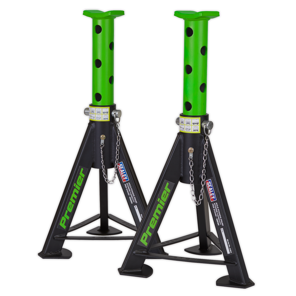 Axle Stands (Pair) 6 Tonne Capacity per Stand - Green AS6G