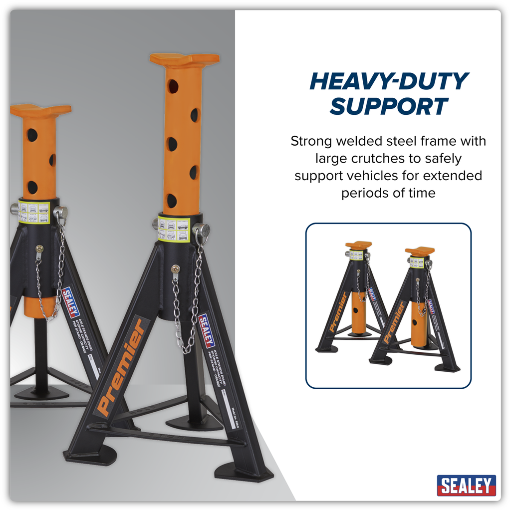 Axle Stands (Pair) 6 Tonne Capacity per Stand - Orange AS6O
