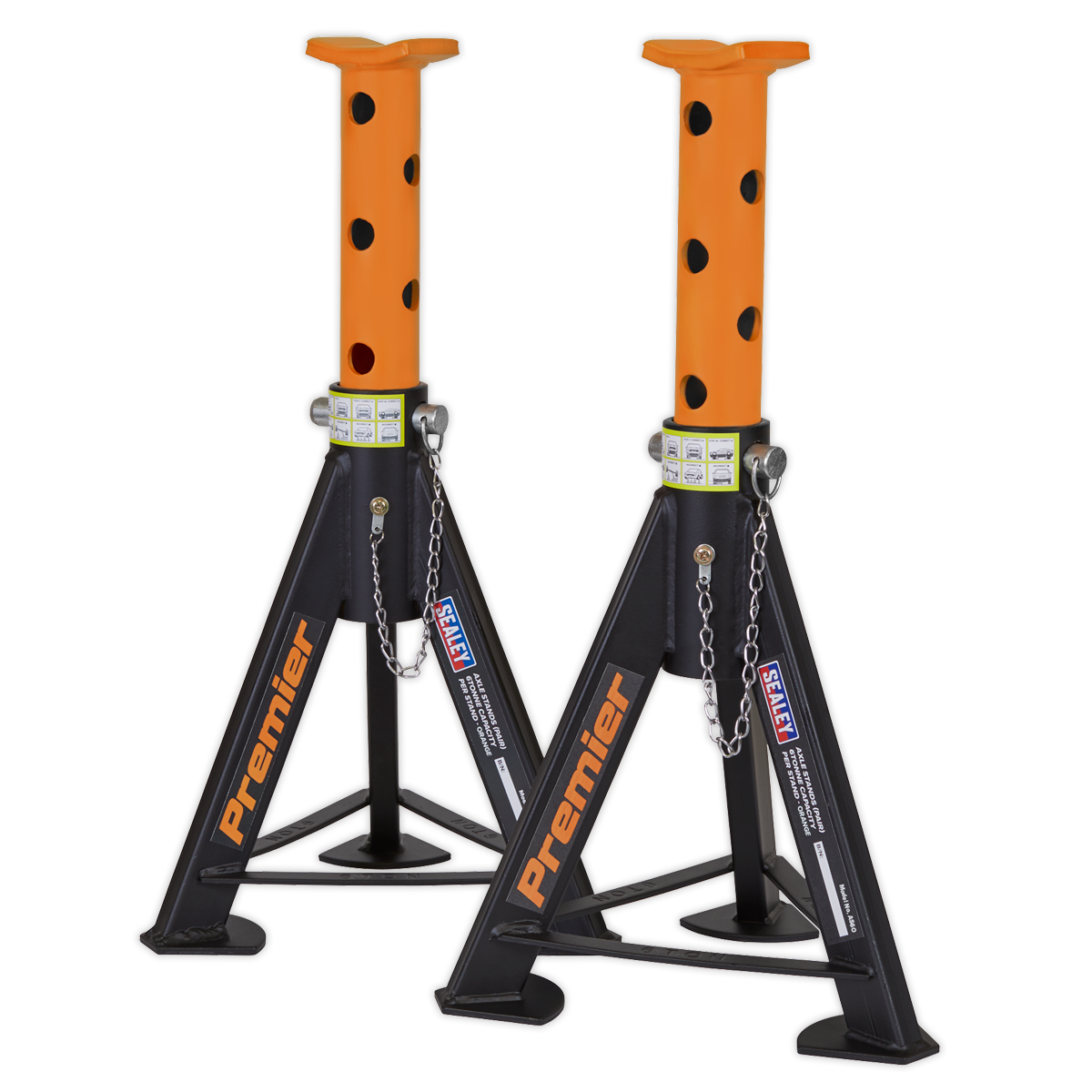 Axle Stands (Pair) 6 Tonne Capacity per Stand - Orange AS6O