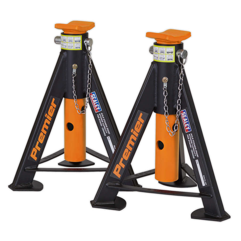 Axle Stands (Pair) 6 Tonne Capacity per Stand - Orange AS6O
