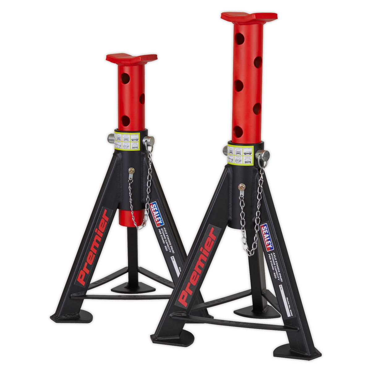 Axle Stands (Pair) 6 Tonne Capacity per Stand - Red AS6R