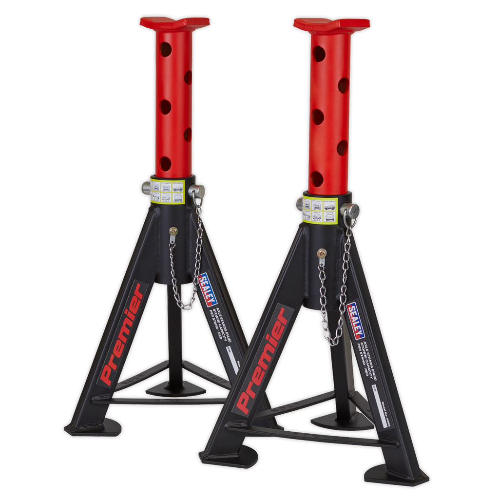 Axle Stands (Pair) 6 Tonne Capacity per Stand - Red AS6R