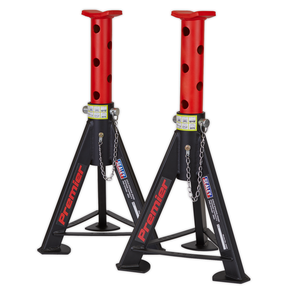 Axle Stands (Pair) 6 Tonne Capacity per Stand - Red AS6R