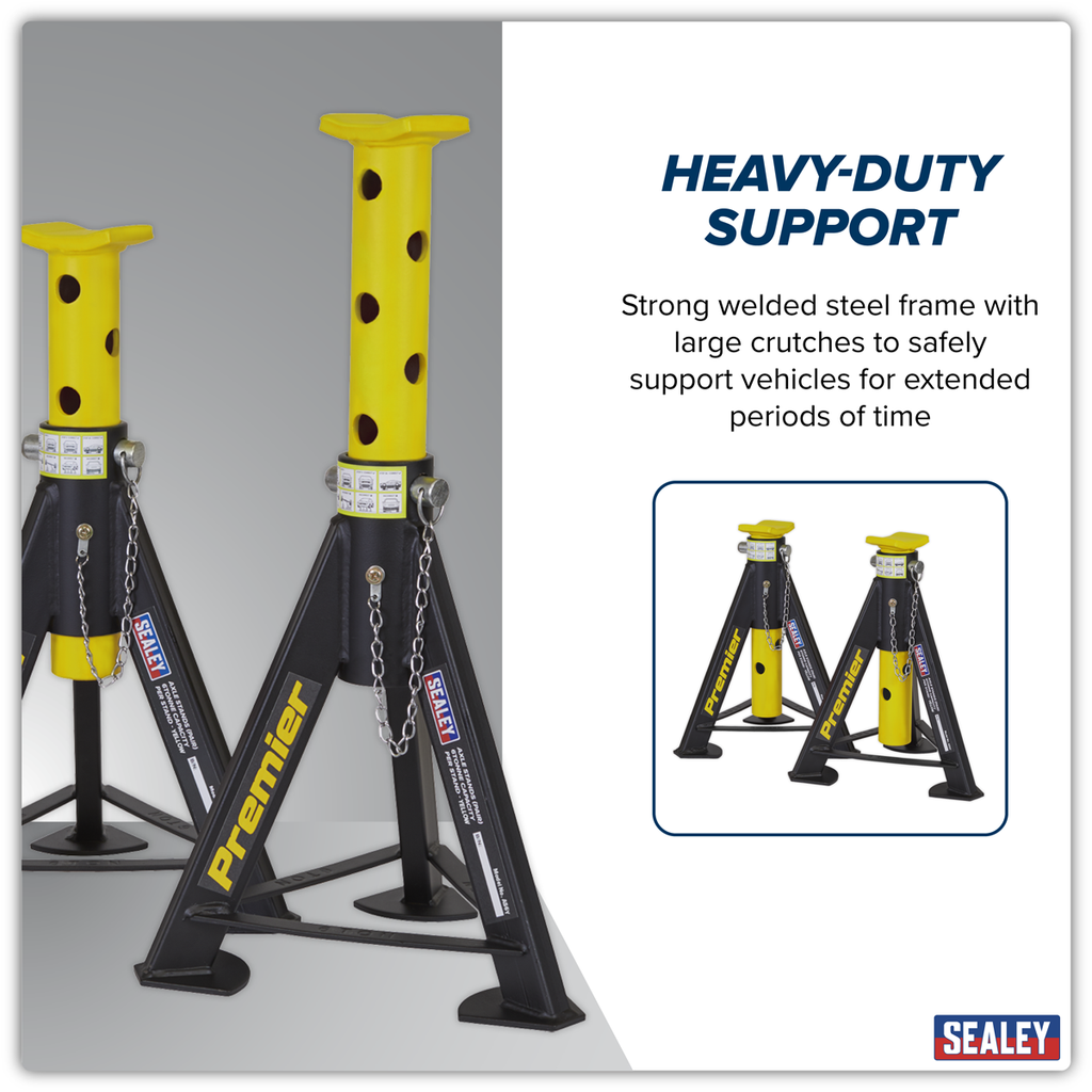 Axle Stands (Pair) 6 Tonne Capacity per Stand - Yellow AS6Y
