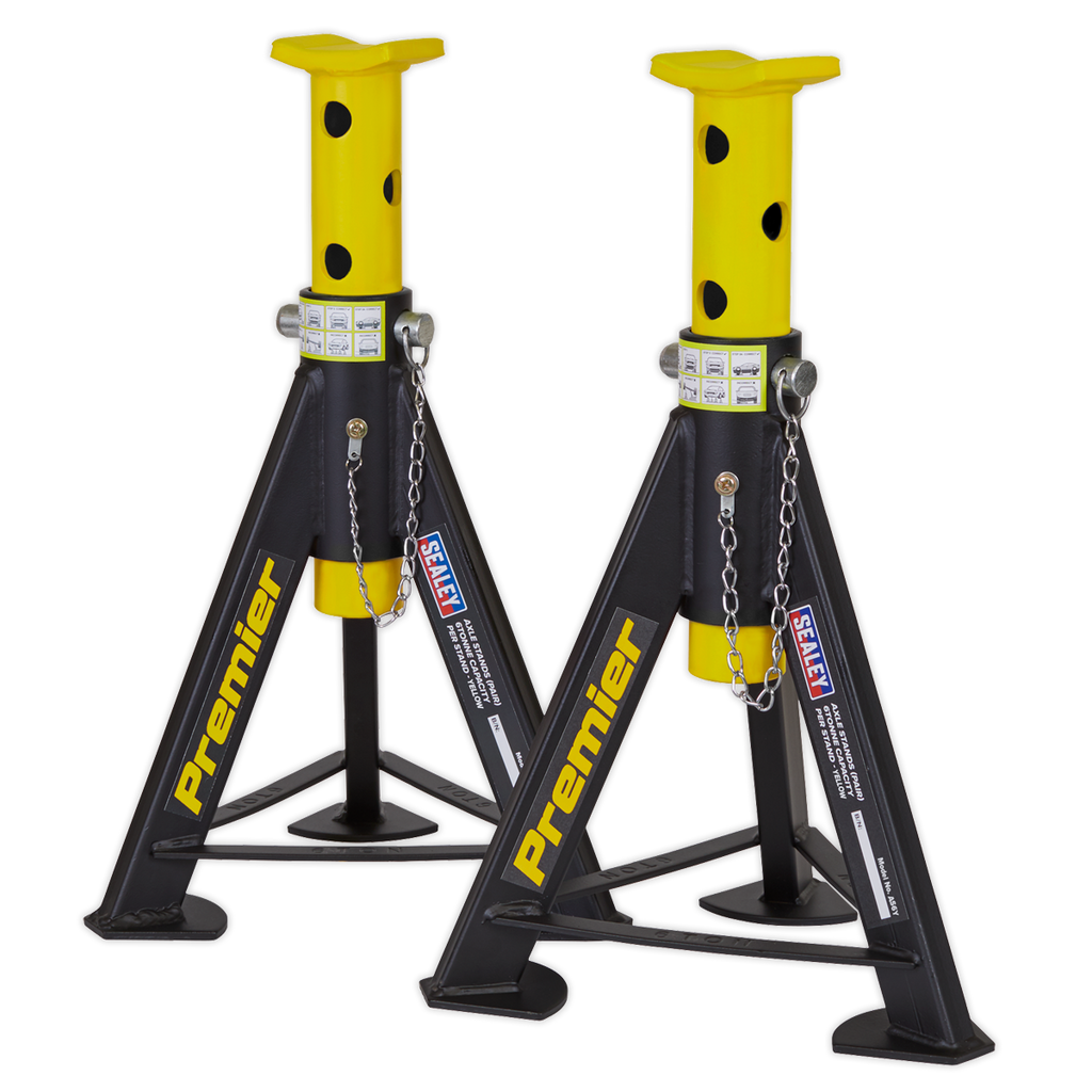 Axle Stands (Pair) 6 Tonne Capacity per Stand - Yellow AS6Y