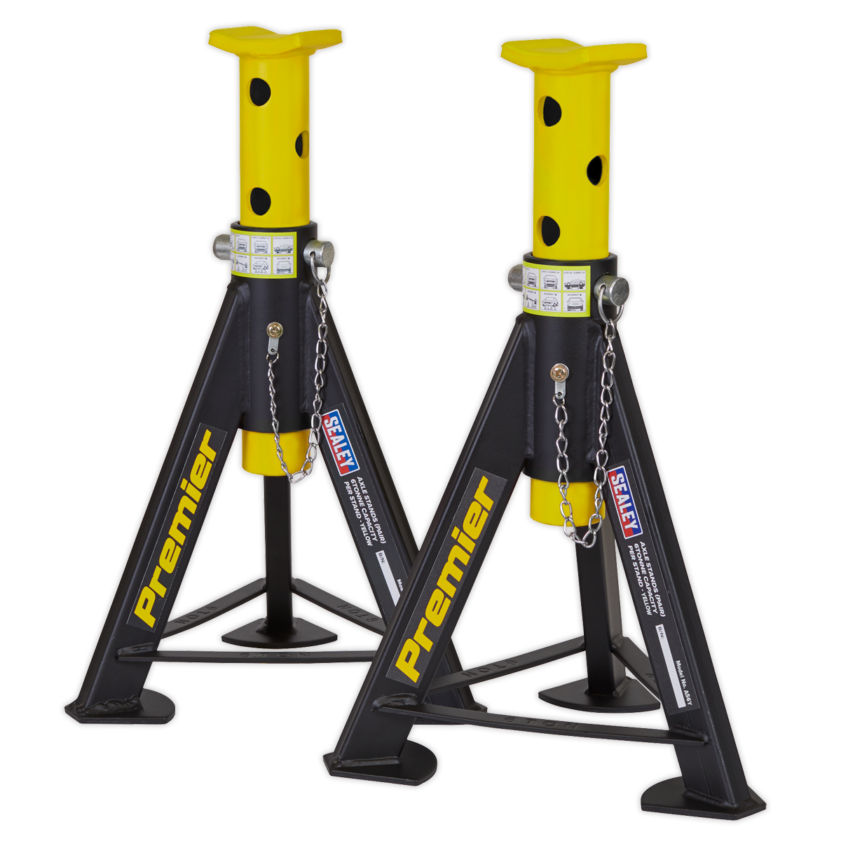 Axle Stands (Pair) 6 Tonne Capacity per Stand - Yellow AS6Y
