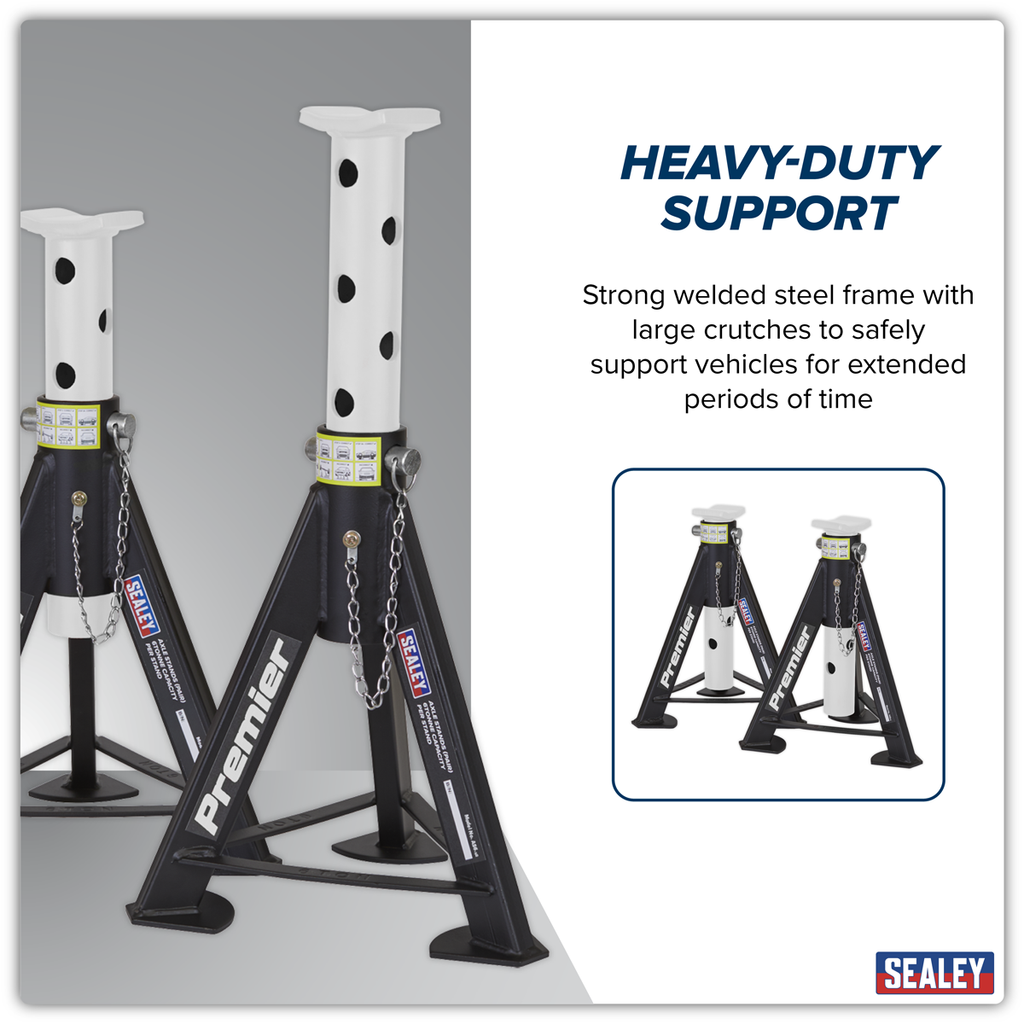 Axle Stands (Pair) 6 Tonne Capacity per Stand - White AS6
