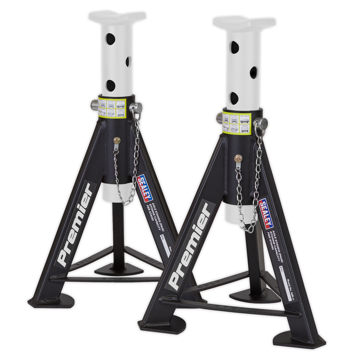 Axle Stands (Pair) 6 Tonne Capacity per Stand - White AS6
