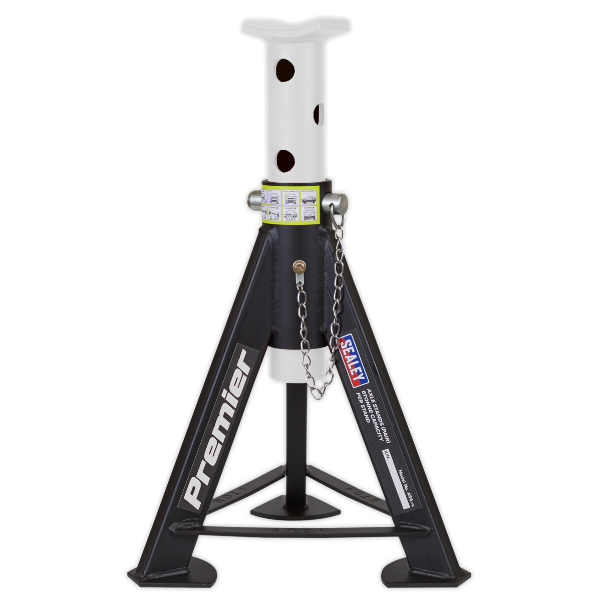 Axle Stands (Pair) 6 Tonne Capacity per Stand - White AS6