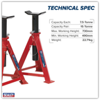 Axle Stands (Pair) 7.5 Tonne Capacity per Stand AS7500