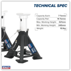 Short Axle Stands (Pair) 7 Tonne Capacity per Stand AS7S