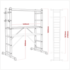 Aluminium 4-Way Scaffold Ladder - EN 131 ASCL2