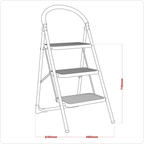 3-Tread Step Stool 150kg Capacity - EN 14183 ASL23