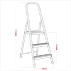 Aluminium Step Ladder 3-Tread - EN 131 ASL3S