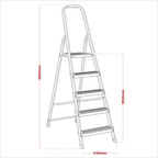 Aluminium Step Ladder 5-Tread - EN 131 ASL5
