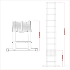 Aluminium Professional Telescopic Ladder 11-Tread - EN 131 ATL11