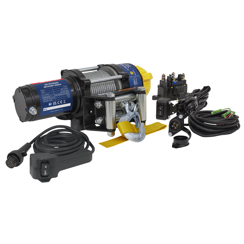 ATV/Quad Recovery Winch 1135kg (2500lb) Line Pull 12V ATV1135