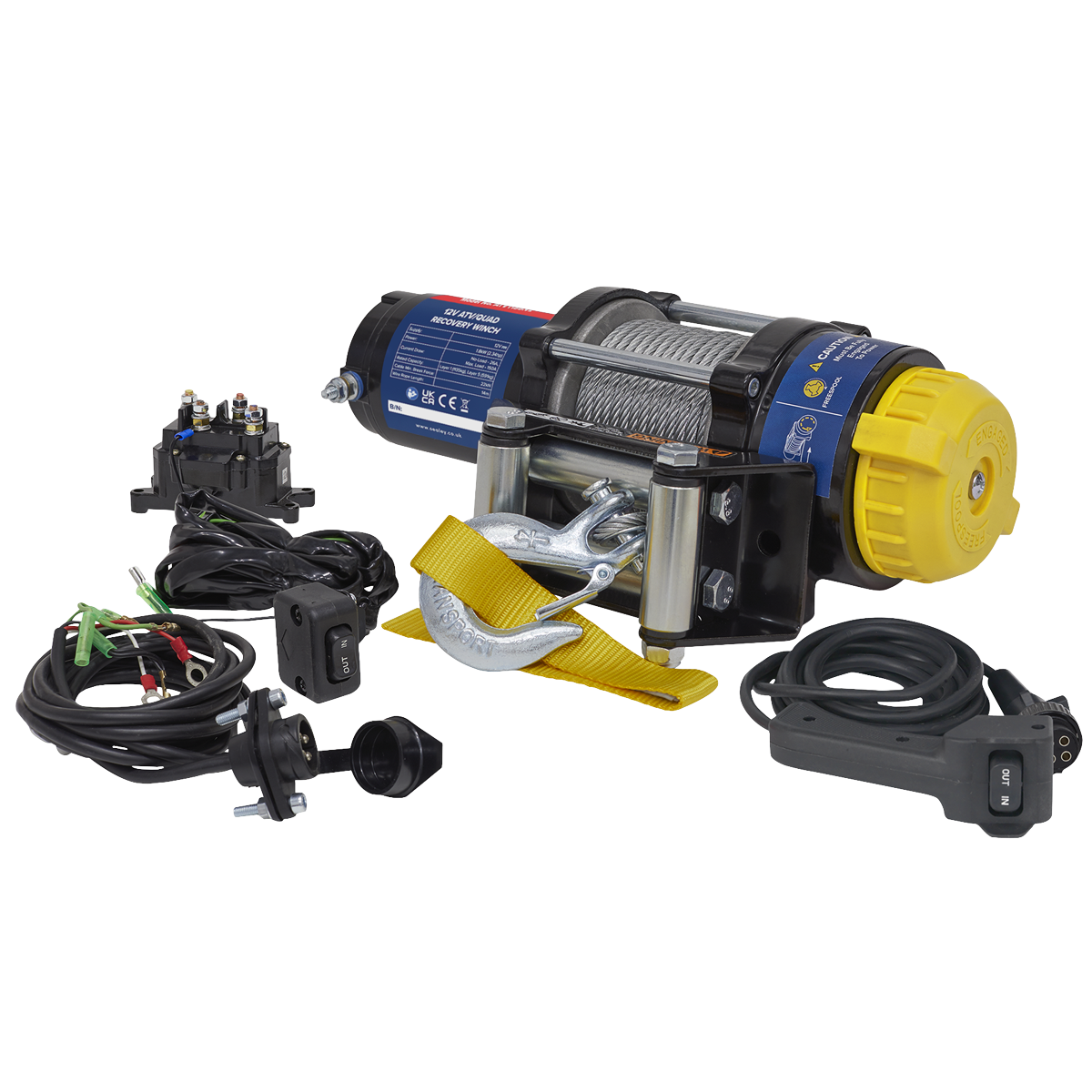 ATV/Quad Recovery Winch 1135kg (2500lb) Line Pull 12V ATV1135
