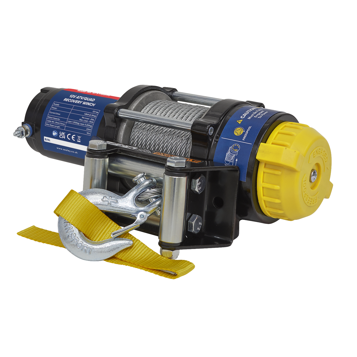 ATV/Quad Recovery Winch 1135kg (2500lb) Line Pull 12V ATV1135