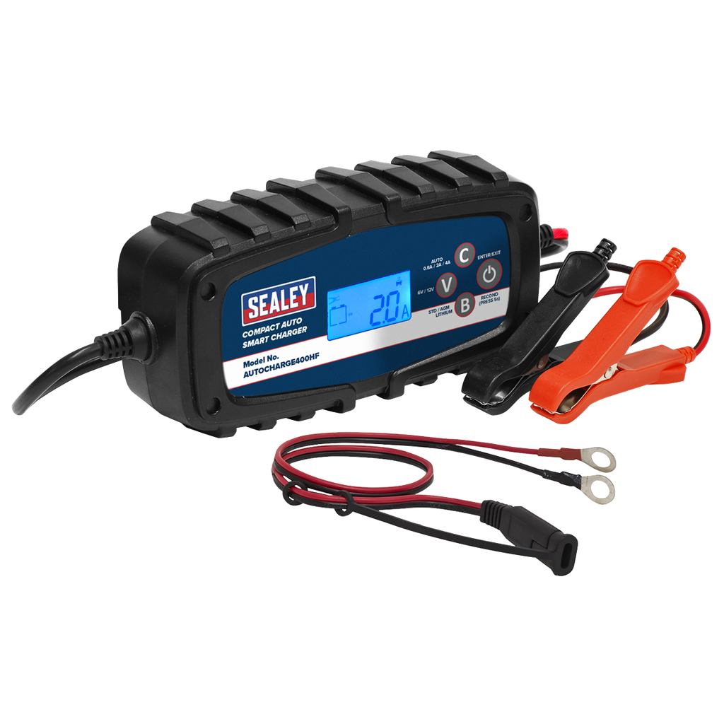 6/12V Compact Auto Smart Charger & Maintainer 4A AUTOCHARGE400HF