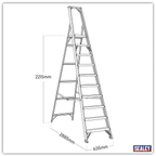 Aluminium Industrial Step Ladder 10-Tread - EN 131 AXL10