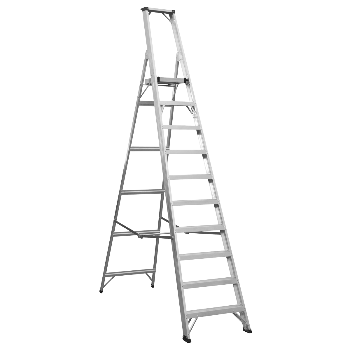 Aluminium Industrial Step Ladder 10-Tread - EN 131 AXL10