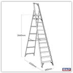 Industrial Step Ladder 12-Tread Aluminium - BS EN 131 AXL12