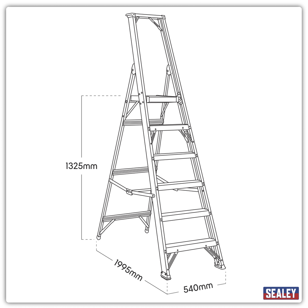 Aluminium Industrial Step Ladder 6-Tread - EN 131 AXL6