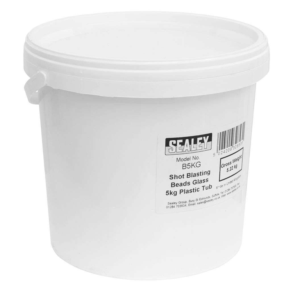 Shot Blasting Glass Beads Tub 5kg B5KG